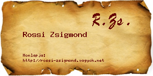 Rossi Zsigmond névjegykártya